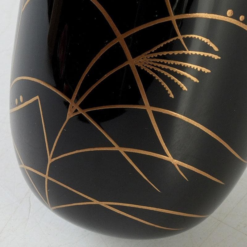 茶道具　中村宗悦作　時鳥蒔絵　長棗　仕覆付　共箱　V　9630