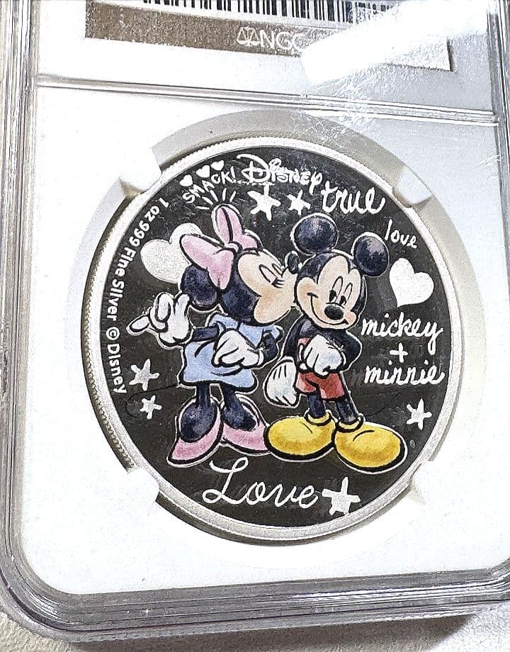 ngc　ミニーとミッキー ディズニー PF 70 DCAM 　限定品 銀貨