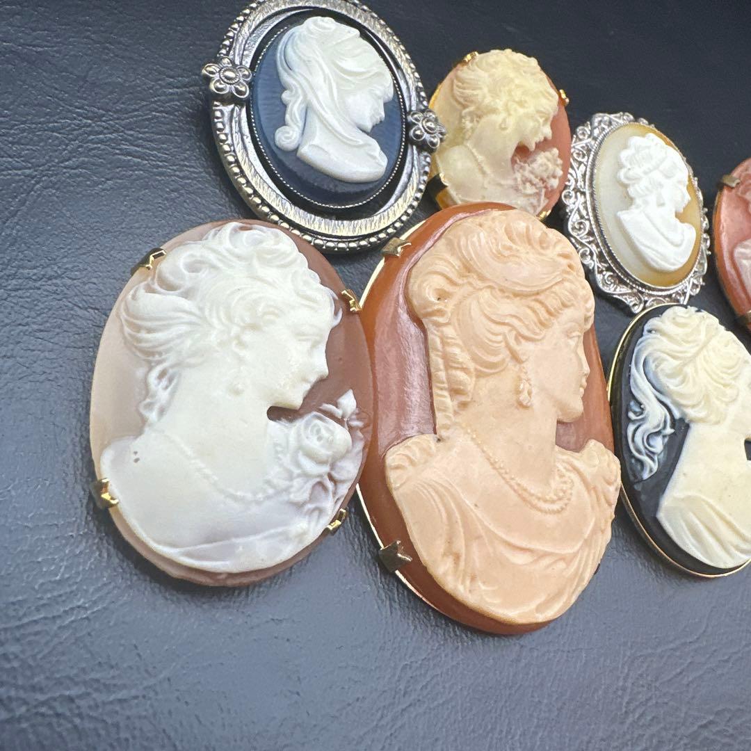 【vintage】カメオ　ブローチ　まとめ売り　11点　2wayあり