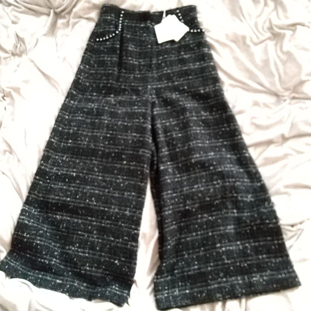 タグ付き新品☆M'S GRACY ツイードガウチョパンツ 38