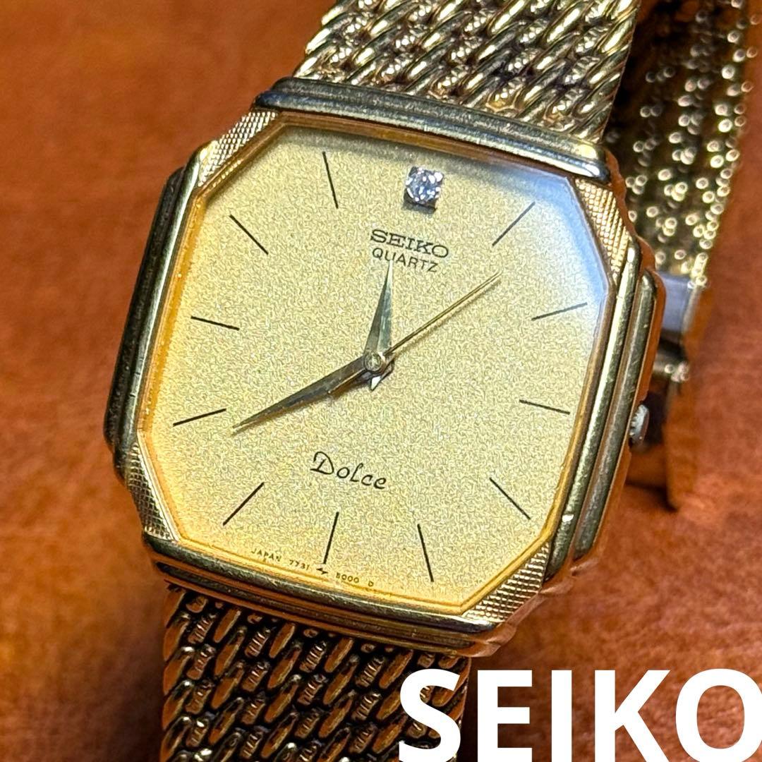 A130希少 稼動品 SEIKO DOLCE スクエア型　80年代ヴィンテージ