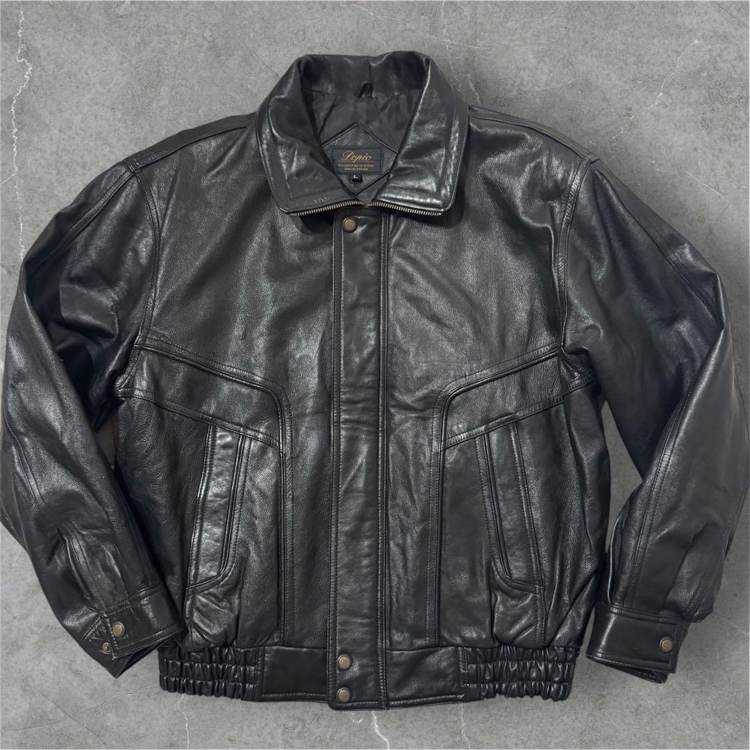 【羊革】　90s 本革レザー　ライダースジャケット　バイカー　ビンテージ　ラム