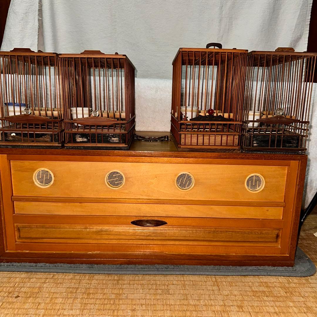 手作りメジロ籠4カゴ&手作りメジロ寝かせ箱のセット‼️