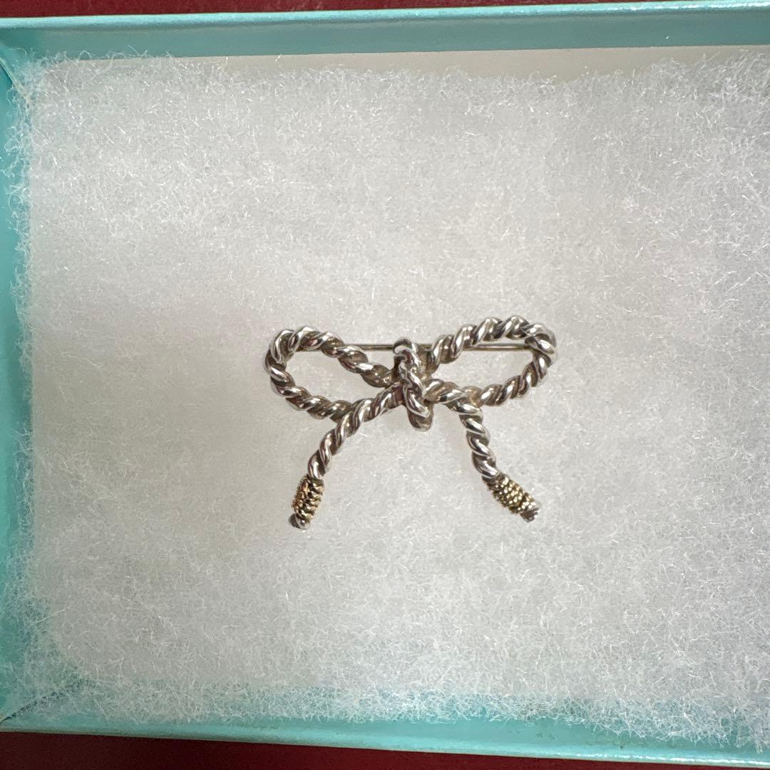 TIFFANY&Co. コンビ ツイスト ロープ リボン ブローチ