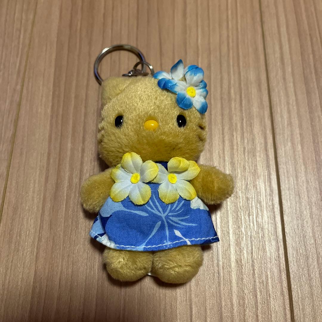 激レア！当時物　ハローキティ　日焼け　ハワイ　ぬいぐるみキーホルダー