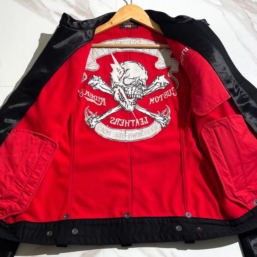 希少✨ VANSON ライダース スカルボーン 刺繍 スカル 髑髏 50周年