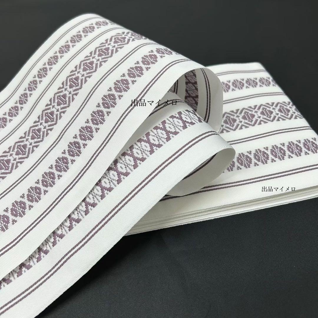 浴衣　綿麻　粋な夏着物　菊柄　紺色　献上柄　半幅帯　2点　0731④