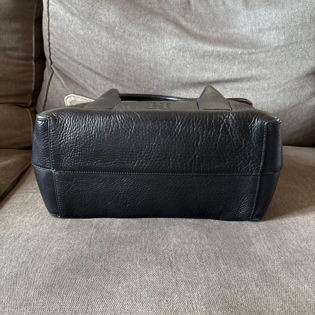 【HIROFU ヒロフ】ペルーシェSハンドバック　ブラックレザー　冠婚葬祭　美品