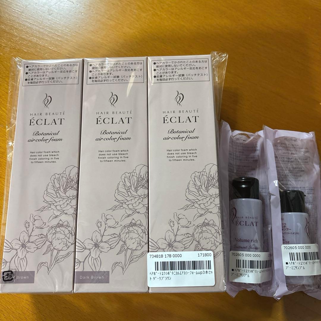 ヘアボーテエクラボタニカル エアカラーフォーム up ダークブラウン3本