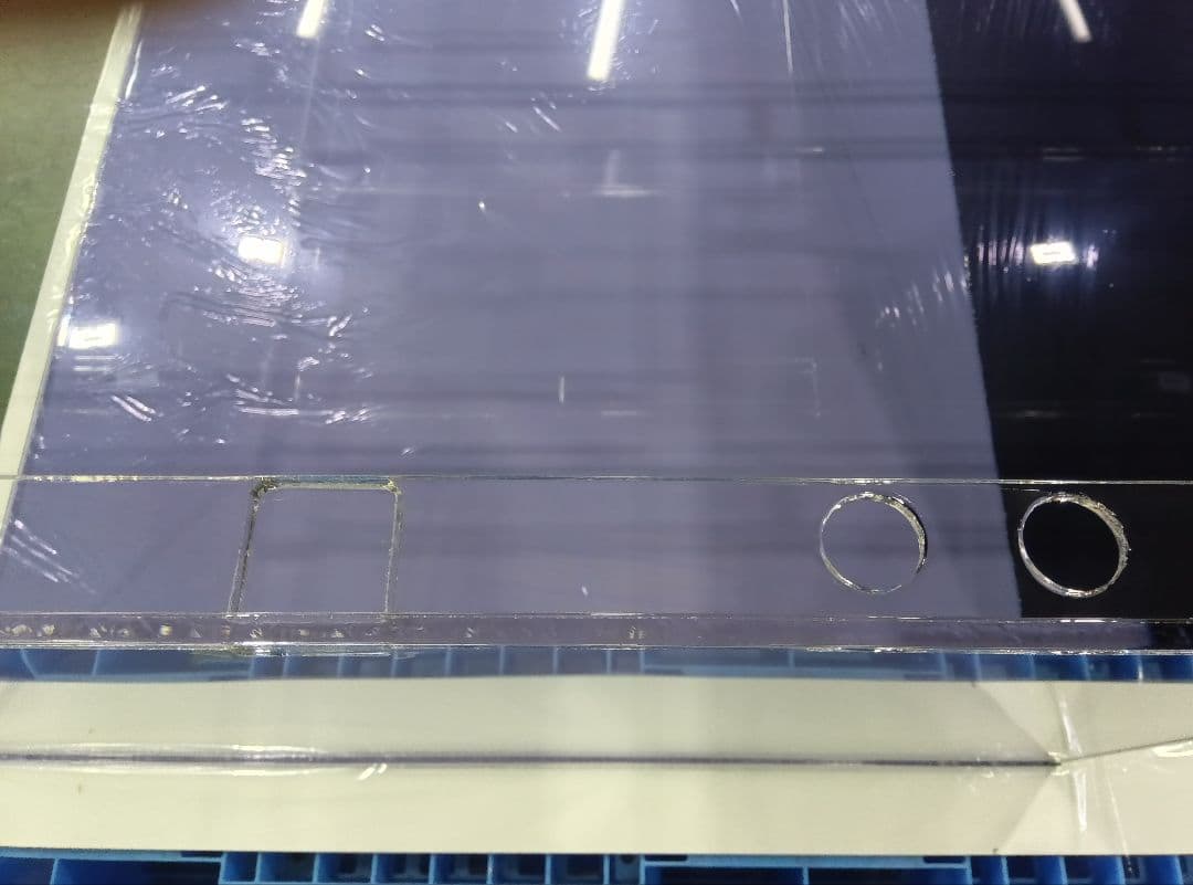 アクリル水槽 背黒 底透明青 W120 D70 H40 ワンオフ 佐川急便発送