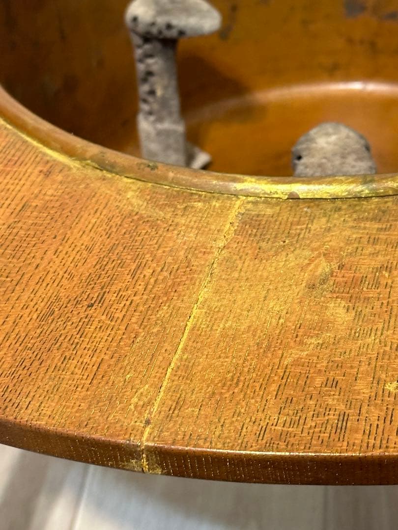 骨董火鉢囲炉裏テーブル　セット　レトロ ちゃぶ台 鉄五徳木灰付き