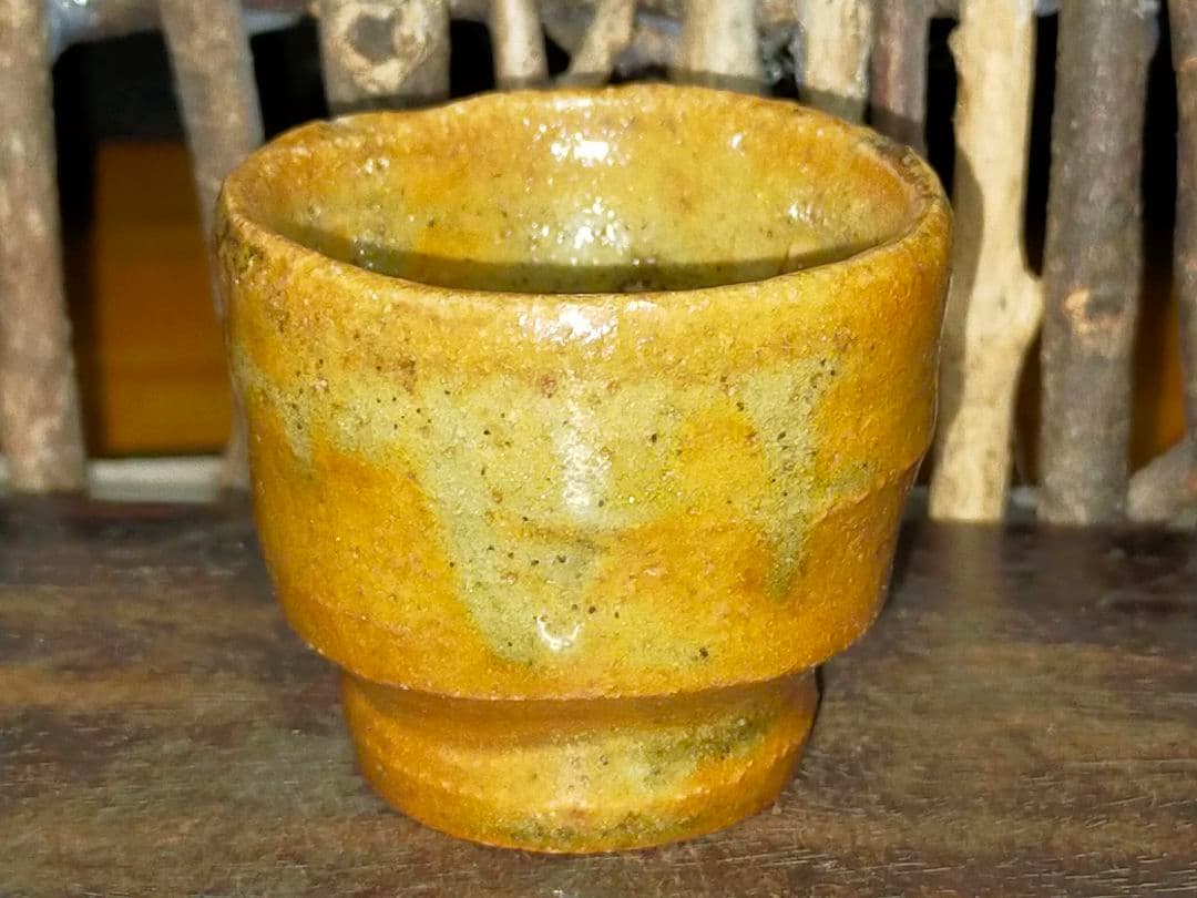 ♥未使用♥　各務周海　灰釉　ぐい呑み　桐箱付き　ぐい飲み　骨董　古玩