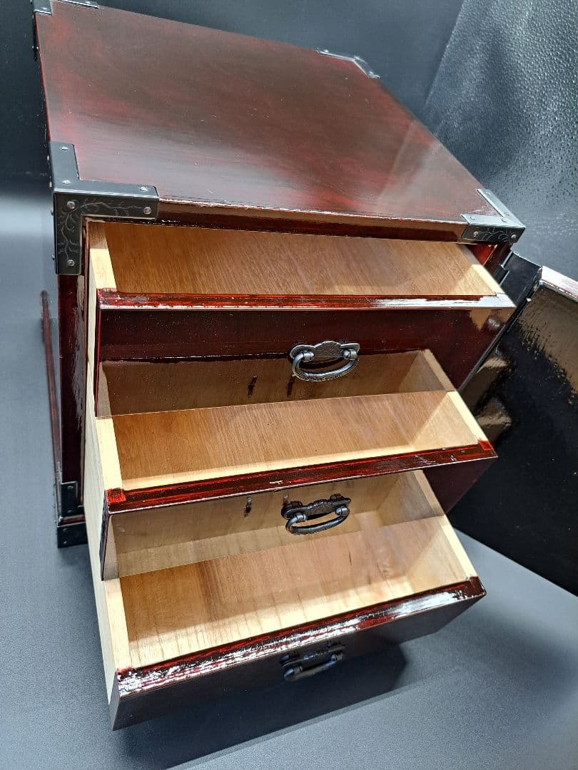 で*い様 仙台箪笥 唐獅子牡丹金具 渡辺家具 船箪笥 小タンス 和モダン ローボ