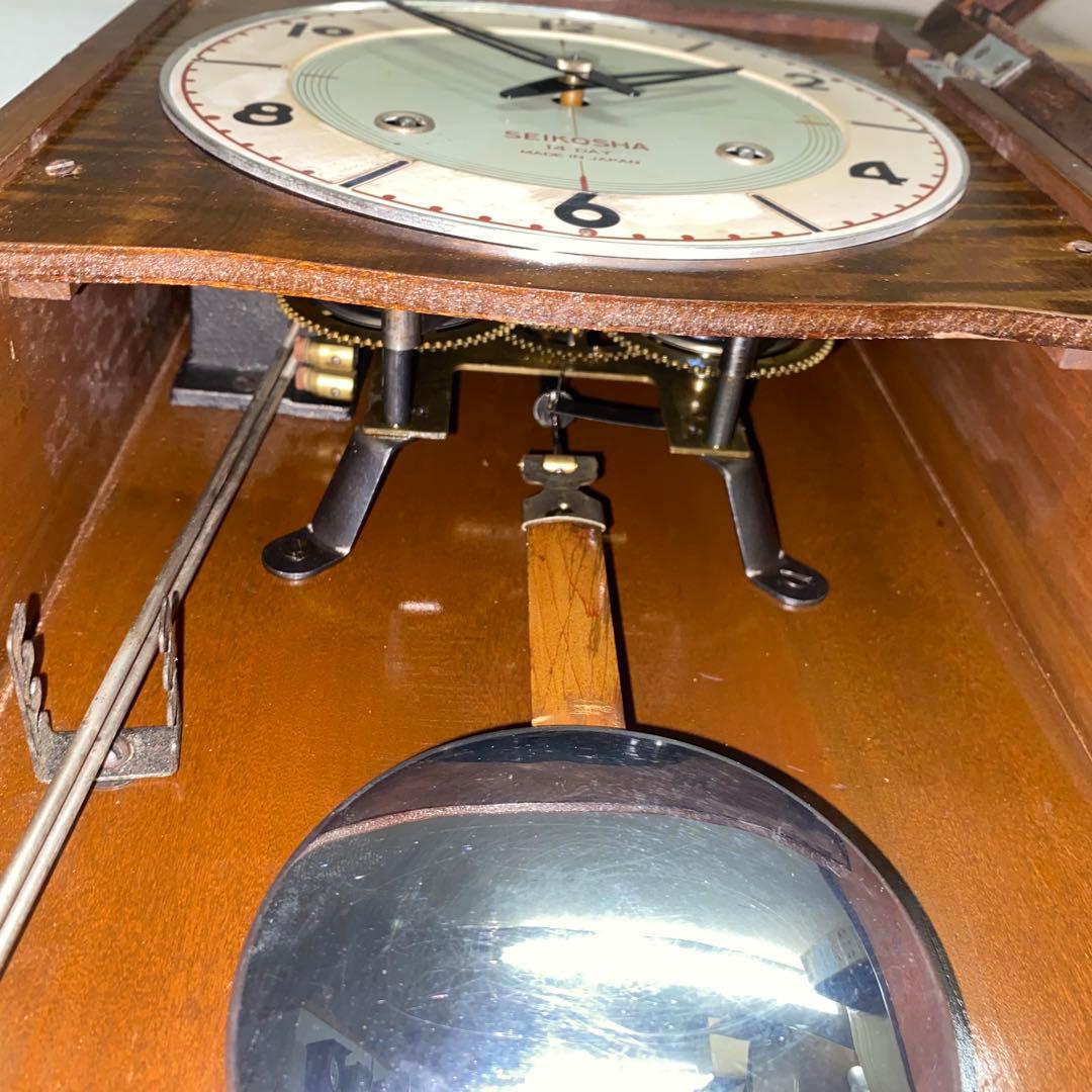 SEIKOSHA 昭和レトロ　ゼンマイ時計　虎杢　No.2720 アンティーク