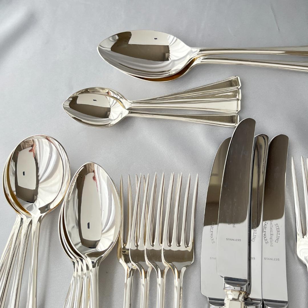 【英国】 アールデコ ディナーセット 4名用30本組 A1プレート