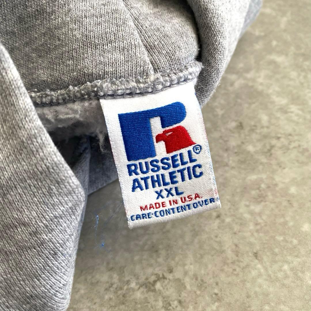 神シルエット 90s ラッセル 無地 パーカー USA製 XXL グレー