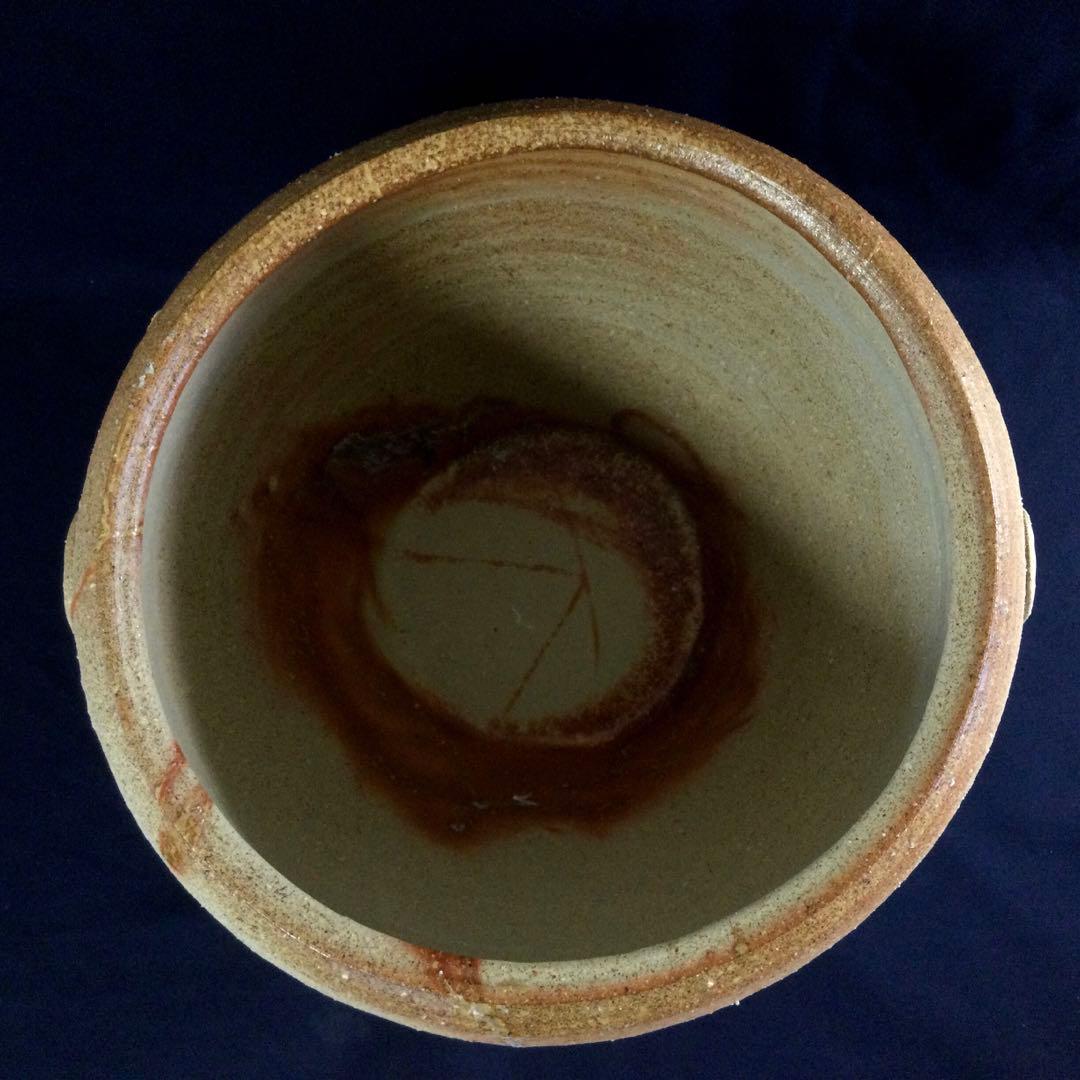 備前焼 水屋甕 大壷 渡辺聡作 花器 供箱付 AB5