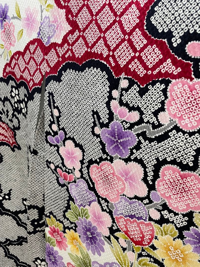 成人式　振袖フルセット　1112　正絹振袖　総絞り　黒　最終値下げ！