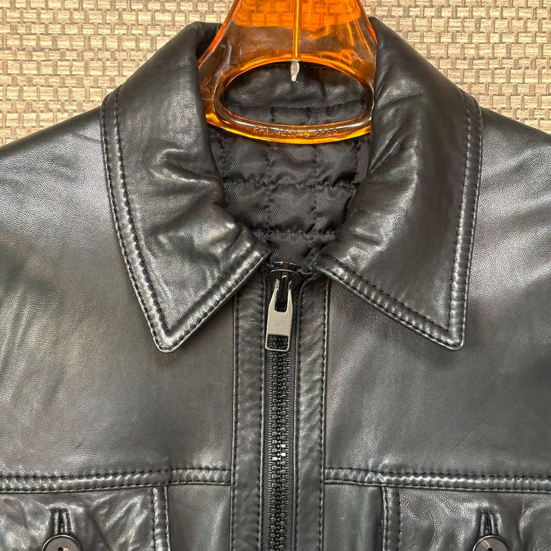 【訳あり】 スタッドオム レザージャケット ライダース 4ポケット ジップアップ