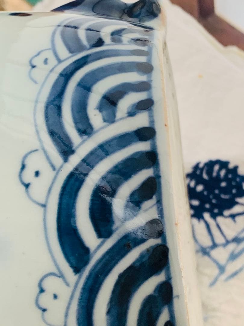 中国清時代染付水指(箱付き)