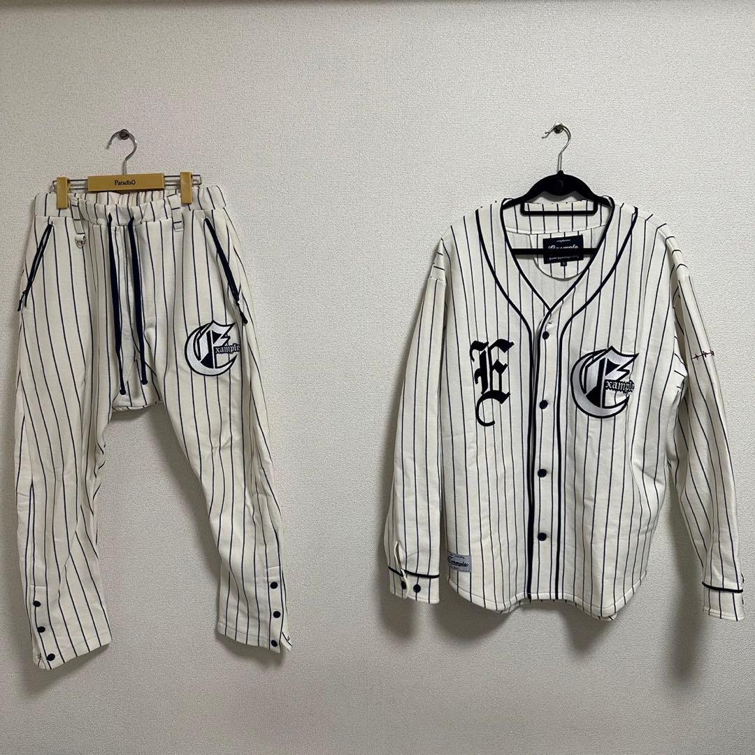 EXAMPLE ベースボール　セットアップ　サルエルパンツ　ゲームシャツ