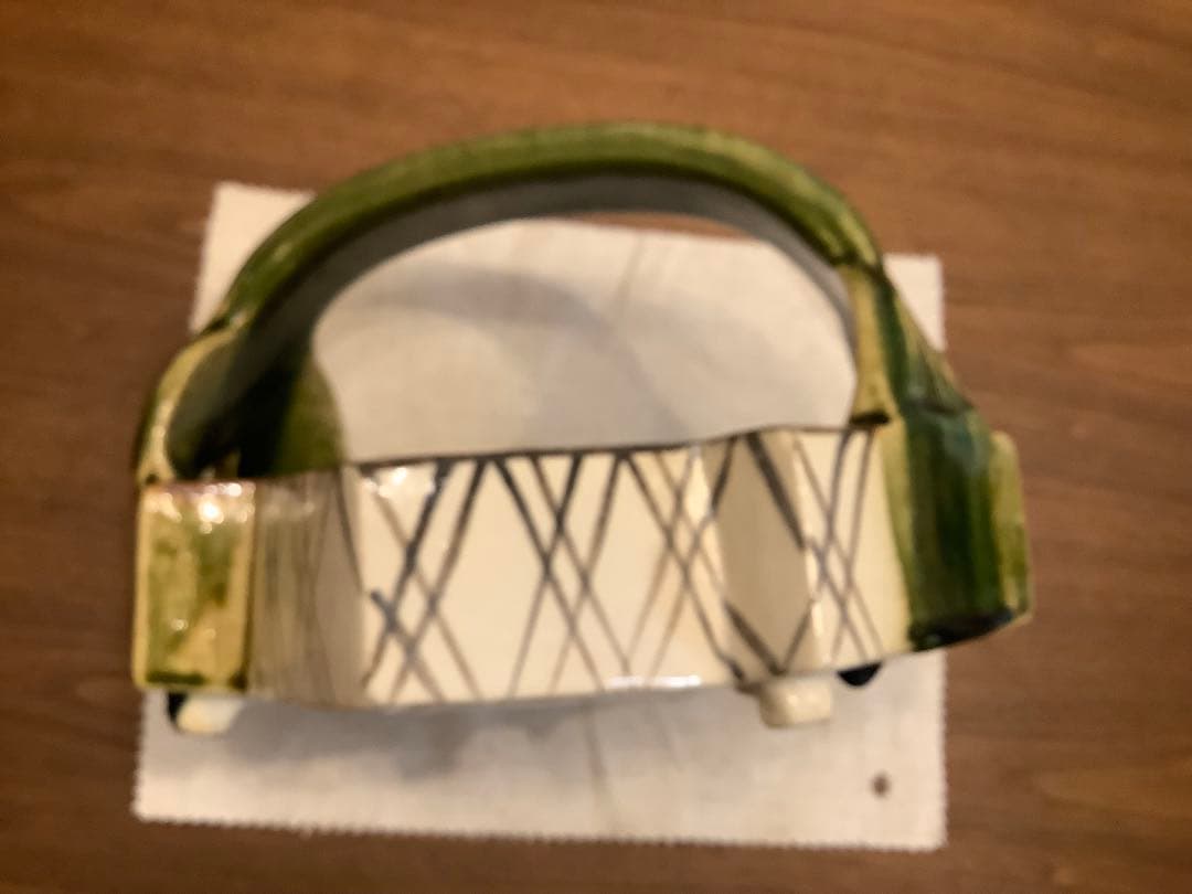 茶道具 織部 松皮菱 手鉢 菓子器 陶印 盛鉢 菓子入 茶事 茶会 お点前 茶器