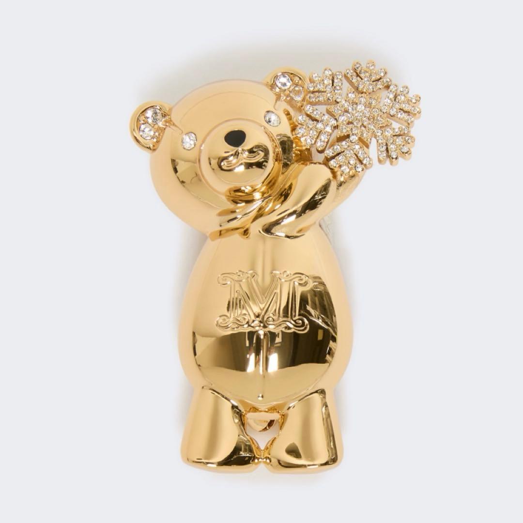 新品 MaxMara SHINYメタル テディ ブローチ  flake