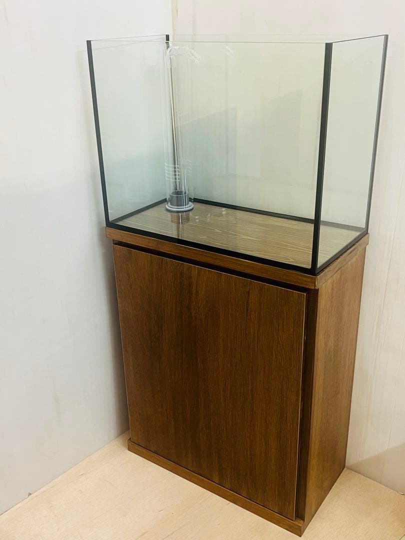 600×300×450オールガラスオーバーフロー水槽セット　ブラックシリコン