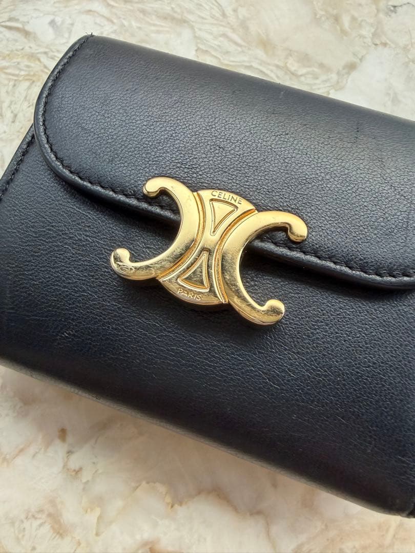 翌日配送★【Celine 】セリーヌ　トリオンフ　ウォレット ブラック