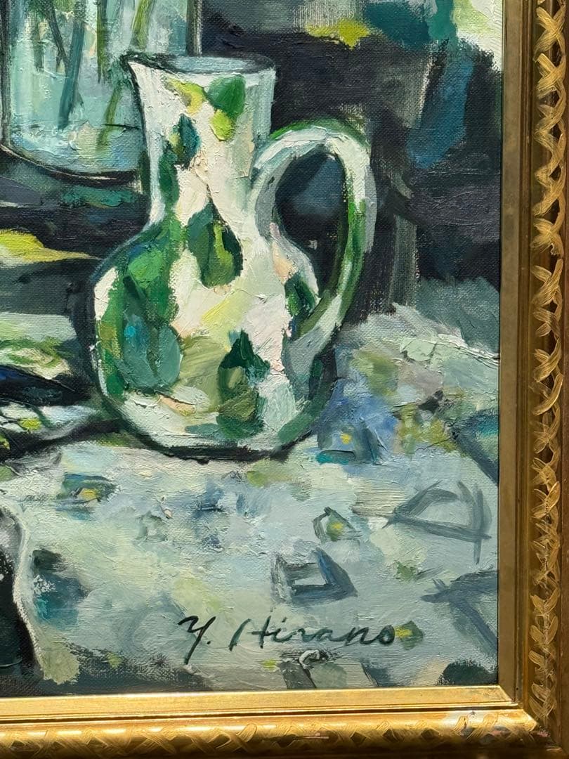 平野能子作　油彩絵　窓を開けて　直筆　示現会作品　額装　送料込み0822