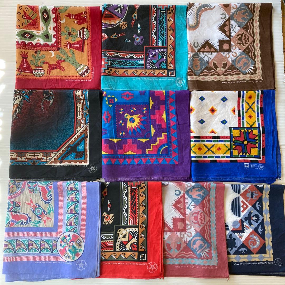 み*け様 まとめ売り 10枚 vintage ビンテージ バンダナ USA ネイ