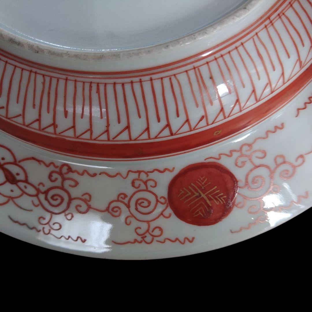 古九谷焼　鳳凰文赤絵段皿　古美術　骨董品　幕末～明治