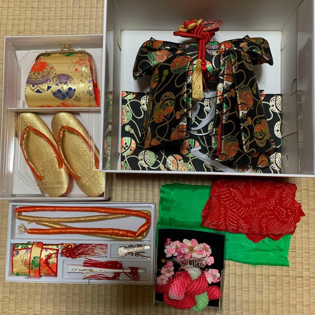 作り帯　７歳 ハコセコセット　草履　バック　七五三 髪飾り