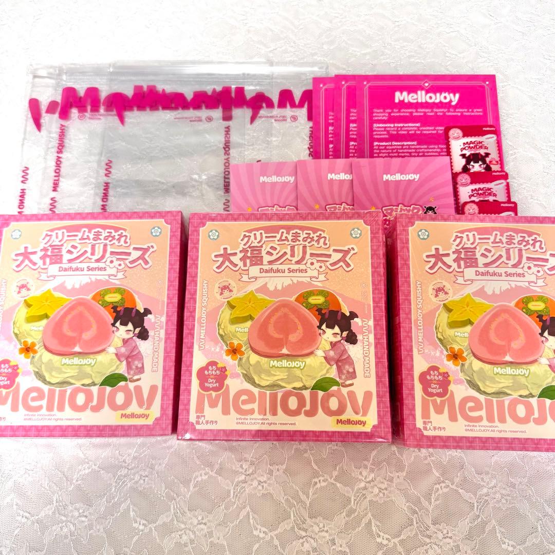 mellojoy 【未開封発送】大福3個 スクイーズ シュリンク付き