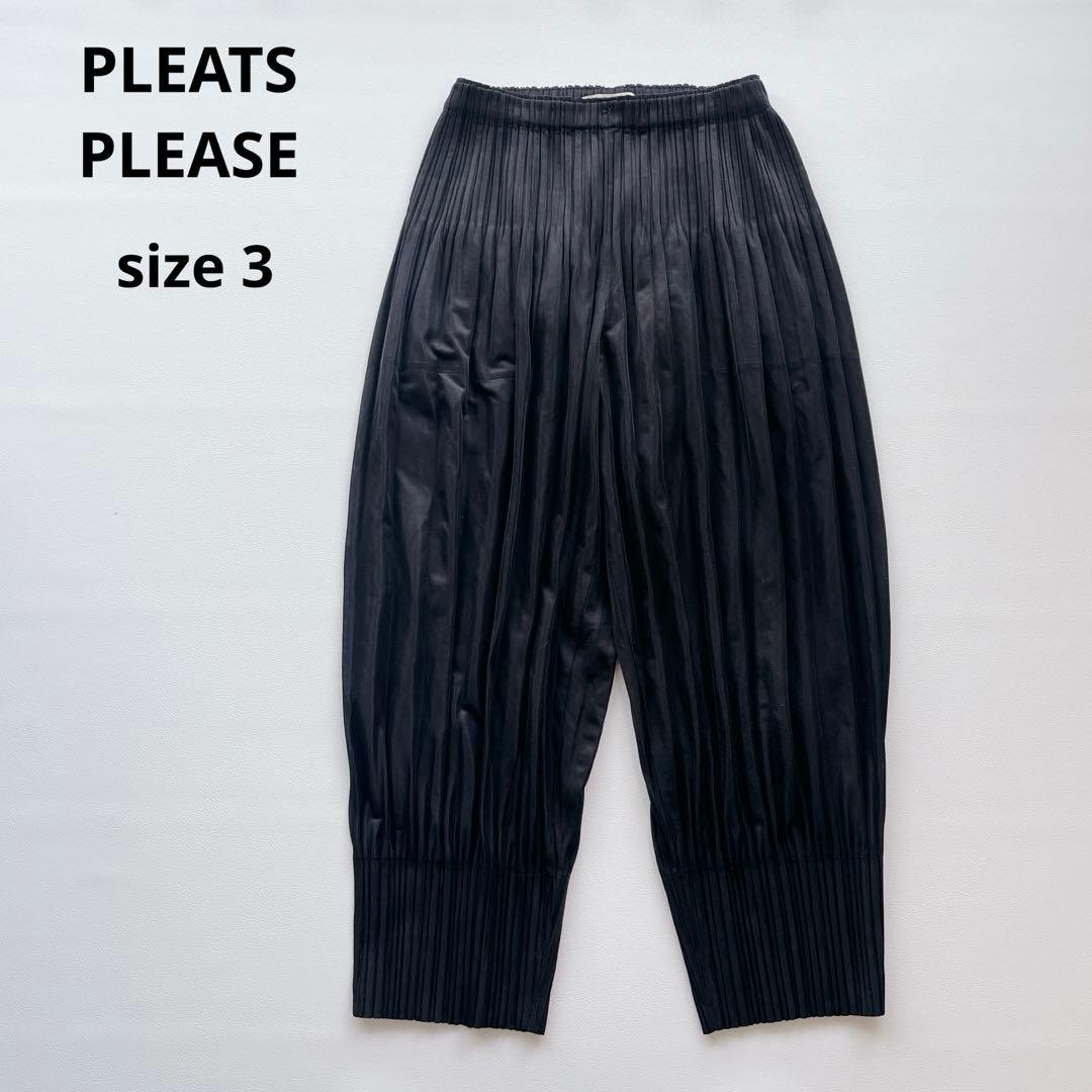 美品✨プリーツプリーズ　サルエルパンツ　プリーツパンツ　黒　サイズ3