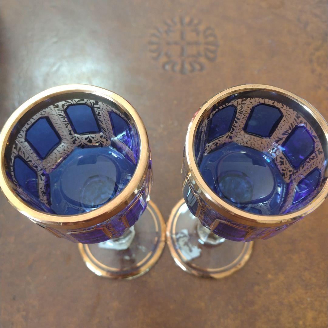 ボヘミアガラス グラス 西洋アンティーク ビンテージ アンティーク