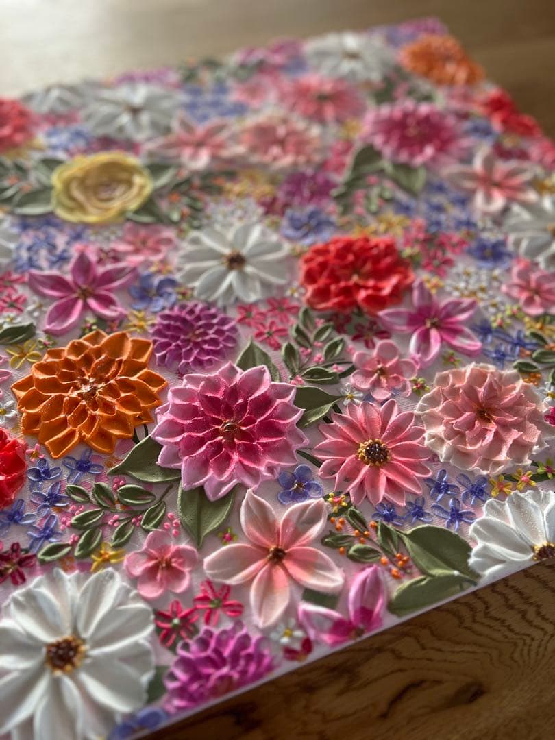 絵画 フラワーアート 花の絵 現代アート アートパネル　花柄　フランフラン