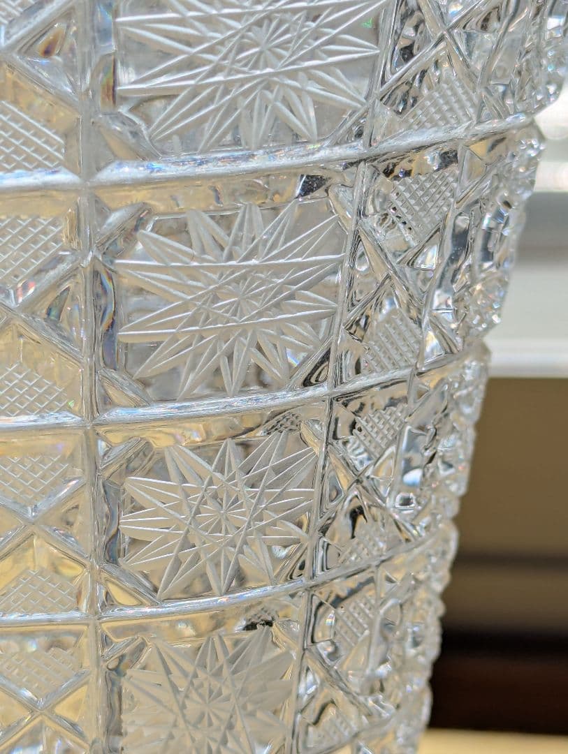 希少　ボヘミアクリスタル　Maiaカット リードクリスタル フラワーベース