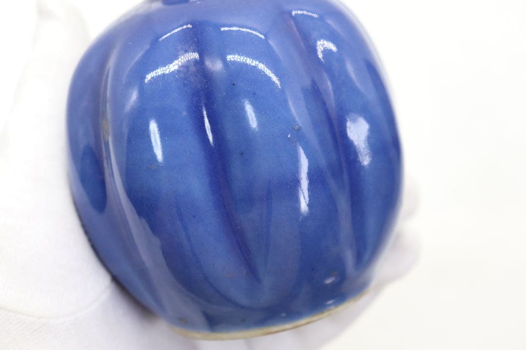 中国　清時代　瑠璃釉　瓜型小壺　アンティーク　送料込み250626