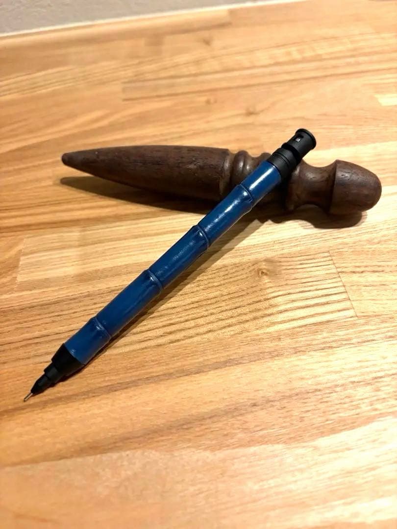 MDS1 革軸シャープペンシル 藍染クロコダイル ポロサス