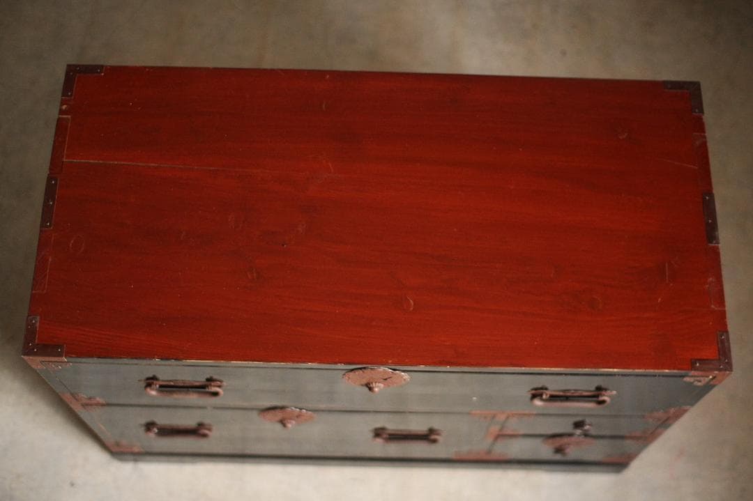 綺麗な丸金具庄内箪笥　4杯　タンス　収納　古家具　古民家　時代家具