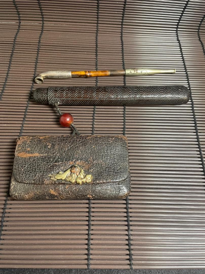 『大天狗』煙草入れ　キセル入れ　在銘　傾奇者　骨董　江戸時代 　時代物