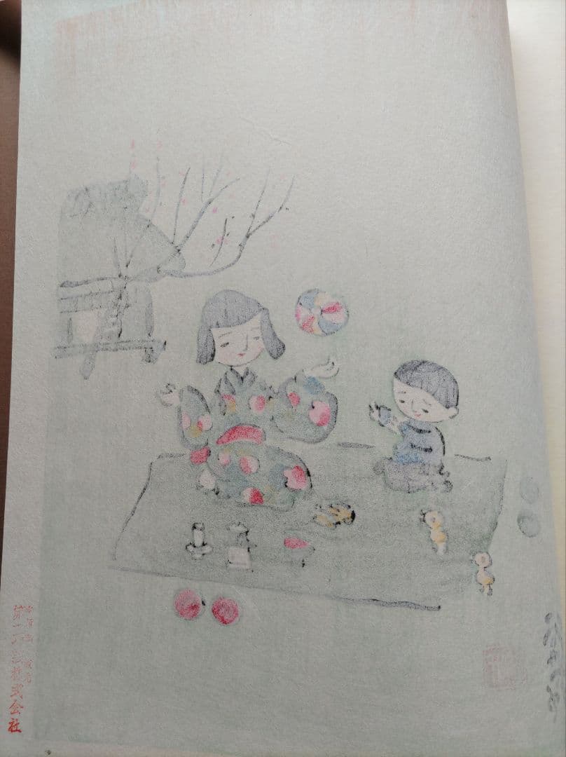 谷内六郎の四季版画 大日本絵画巧芸美術株式会社 大判の木版画４枚 専用額付き