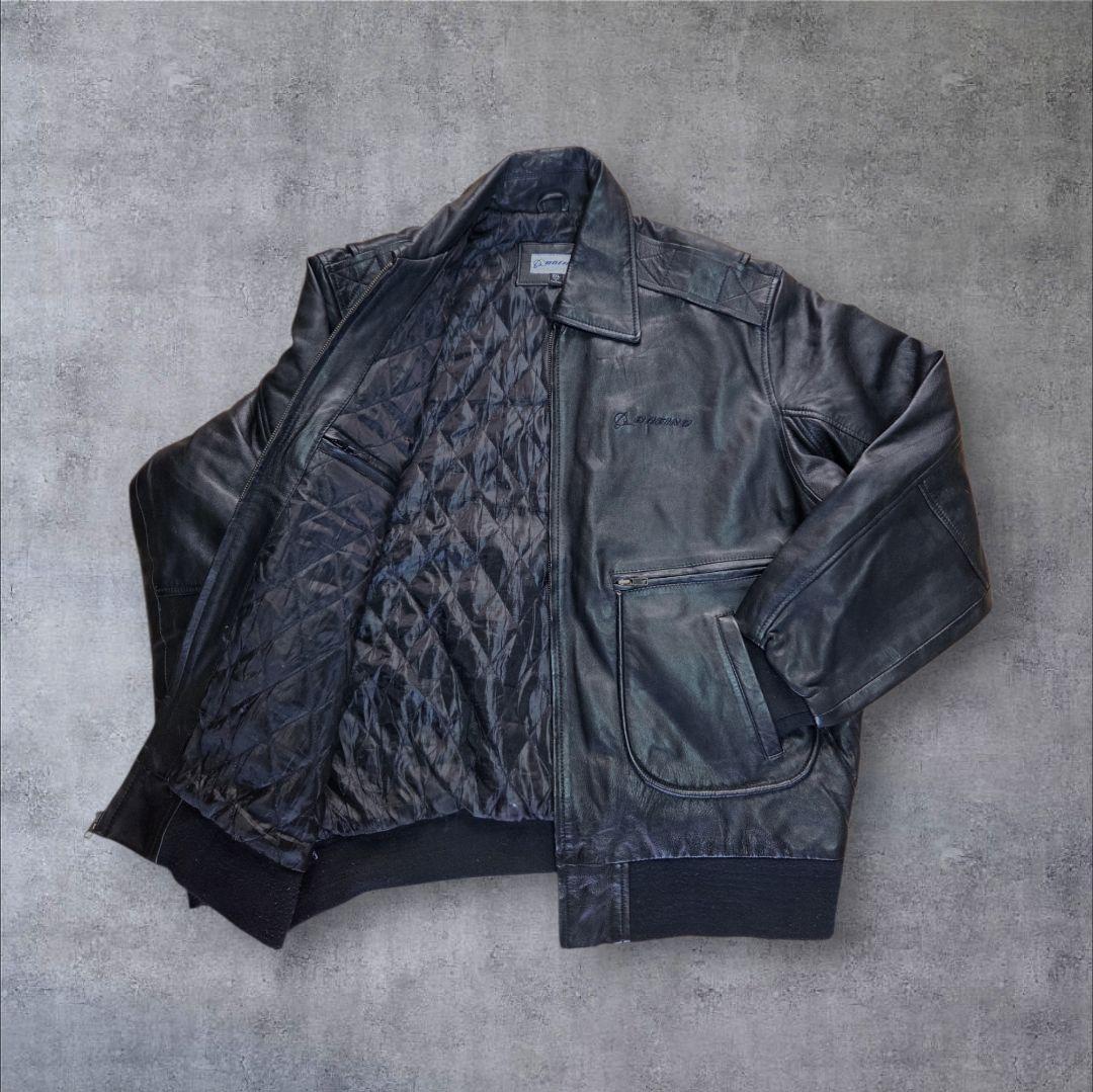 vintageカーコートBOEINGシングルライダースジャケット黒上質牛革ゆう様