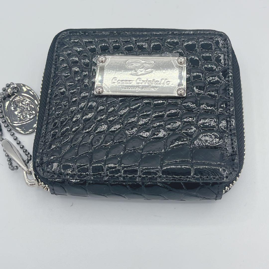 新品未使用　コッコクリスターロ 二つ折り財布 ラウンドファスナー クロコダイル