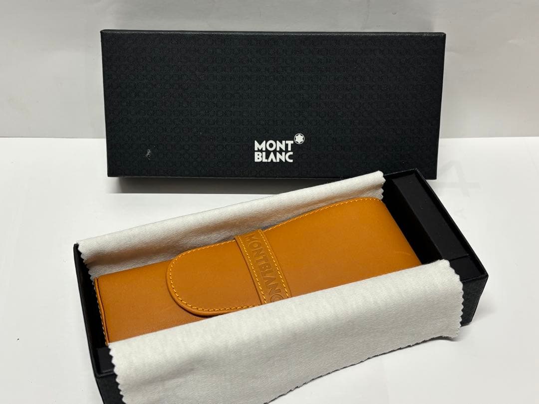 【新品未使用】プレゼントに！元箱付きMONTBLANC ブラウンレザーペンケース