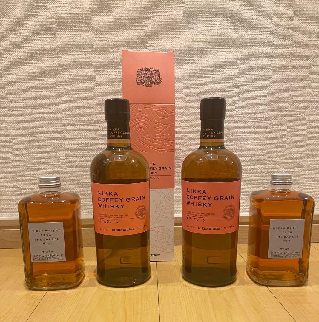 ニッカウイスキー　フロムザバレルx2、カフェグレーンx2