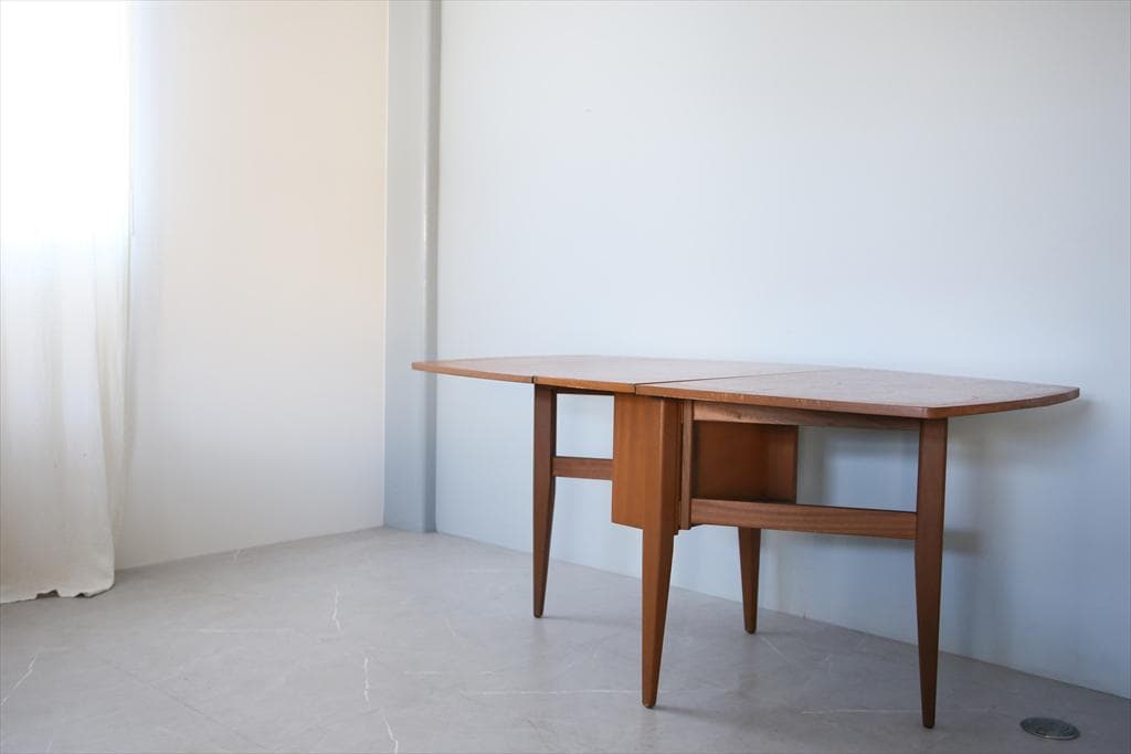 英国アンティーク木製ゲートレッグテーブル/ダイニング机バタフライ(91-91)