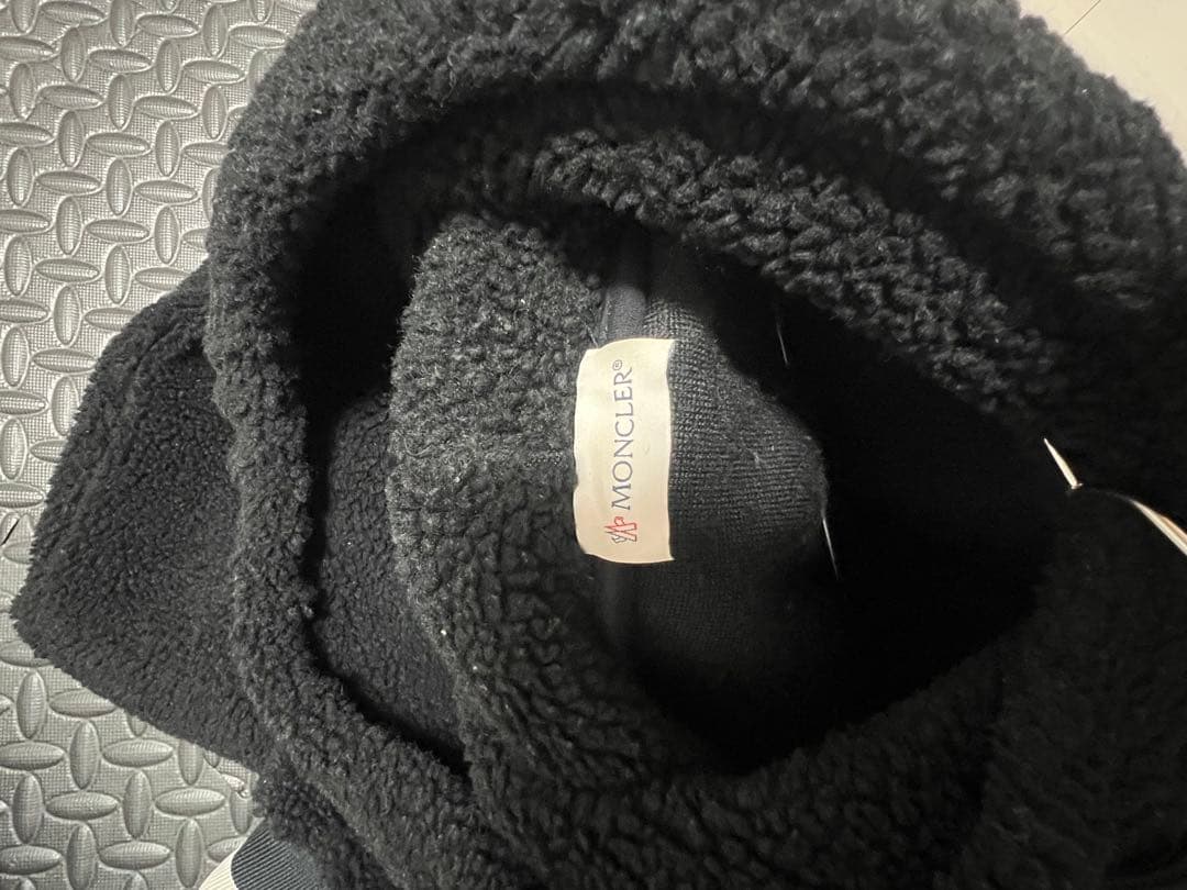 MONCLER ボアパーカー フーディ ブラック ロゴ
