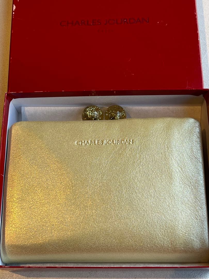 【新品未使用】CHARLES JOURDAN ゴールド　がま口　ケース